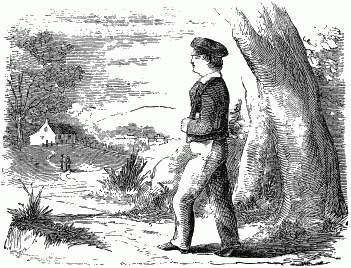 Title page. A young man on his way to school.