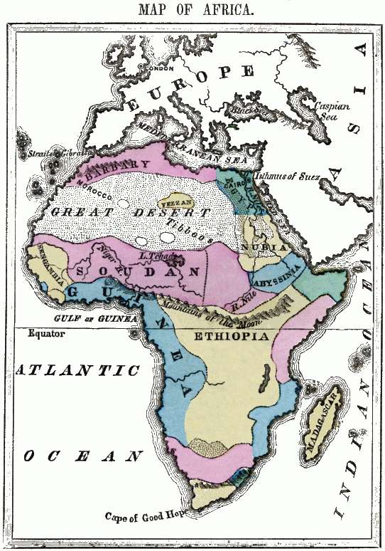 MAP OF AFRICA. Flat map of Africa.