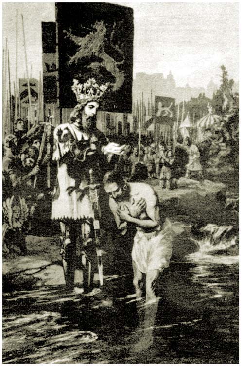 Prianius was christened, and made a duke and knight of the Round Table. Prianius was christened, and made a duke and knight of the Round Table.