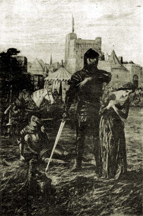 “Lady,” replied Sir Beaumains, “a knight is little worth who may not bear with a damsel.” “Lady,” replied Sir Beaumains, “a knight is little worth who may not bear with a damsel.”