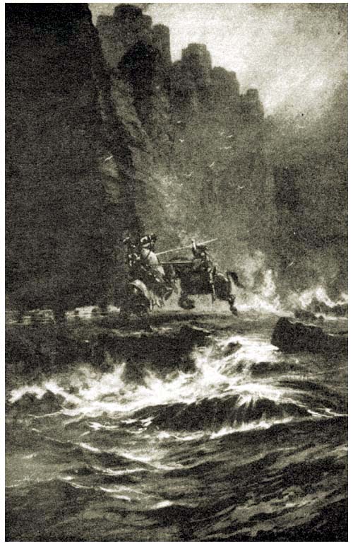 Then they began the battle, and tilted at their hardest against each other. Then they began the battle, and tilted at their hardest against each other.
