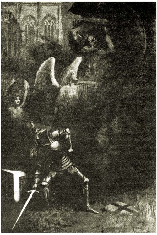 Galahad ... quickly lifted up the stone, and forthwith came out a foul smoke. Galahad ... quickly lifted up the stone, and forthwith came out a foul smoke.