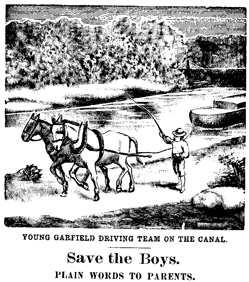 YOUNG GARFIELD DRIVING TEAM ON THE CANAL
