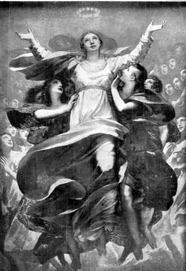 THE ASSUMPTION OF THE VIRGIN. FROM A PAINTING BY PRUD'HON.