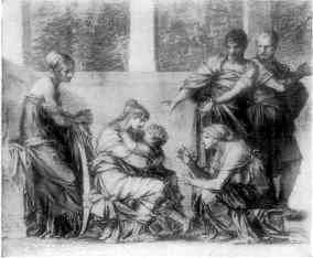 HECTOR AND ANDROMACHE. FROM A DRAWING BY PRUD'HON.