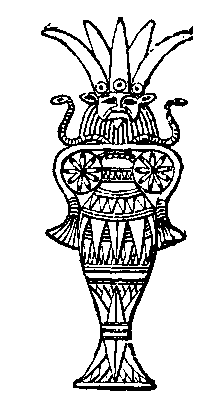 Fig 291.--Enamelled cruet. Wall-painting, Eighteenth Dynasty. 