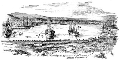 Warships on the Harbor of the Piræus Seaport of Athens