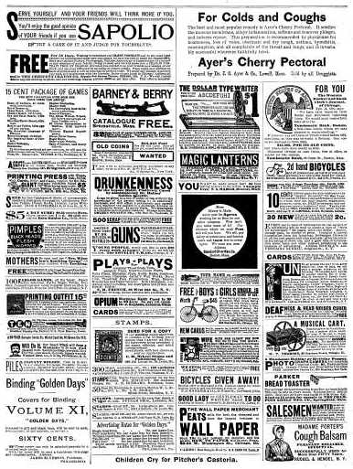 image of advertising page showing all four columns