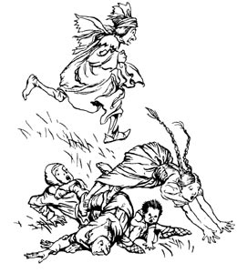 The country folk flying before him like chaff before the wind The country folk flying before him like chaff before the wind
