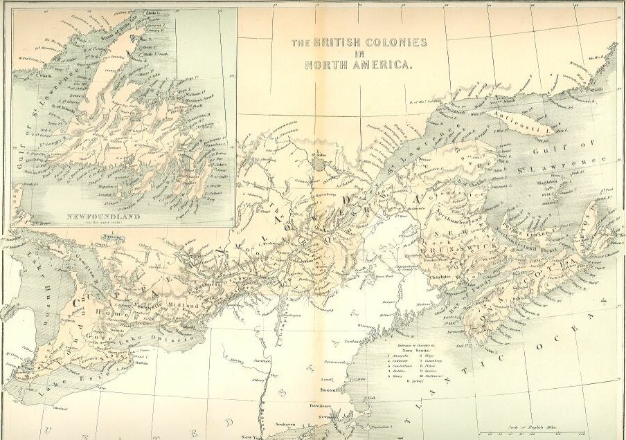 MAP OF THE BRITISH COLONIES IN NORTH AMERICA Map of British Colonies in North America