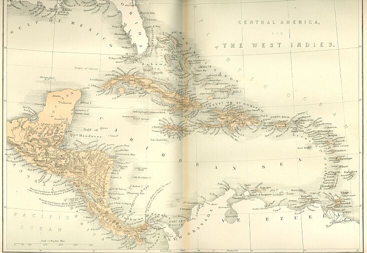 MAP OF CENTRAL AMERICAN AND WEST INDIES Map of Central America and West Indies