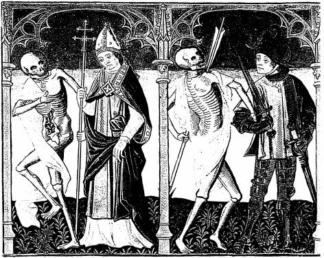 Illustration: De gauche à droite: 1. le mort, le patriarche; 2. le mort, le connétable.