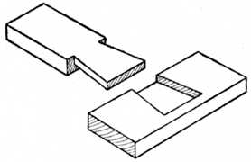 Fig. 38.—Stopped Dovetail     Halving.