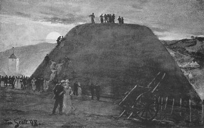 The Hawick Moat at sunrise (reprinted from Craig and Laing)