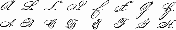 German Capital Letters A through H