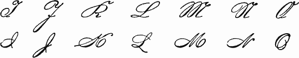 German Capital Letters I through O