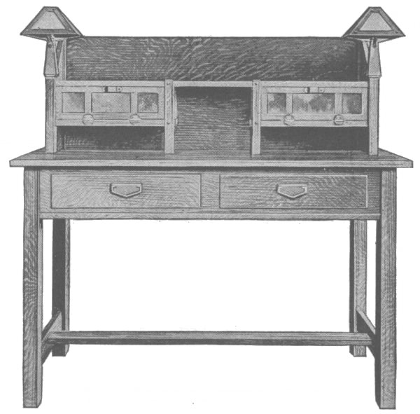 Writing Desk Made of Plain-Sawed Oak