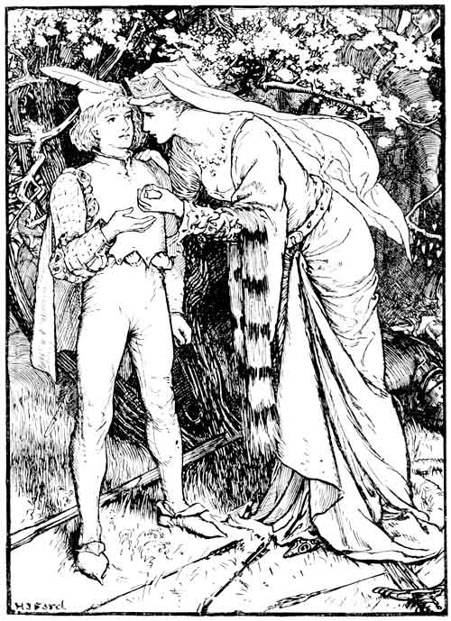 GUENEVERE SENDS HER PAGE TO LANCELOT FOR HELP
