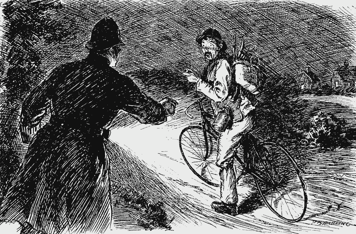 Cyclist taking initiative on being caught without a light