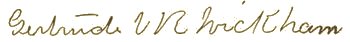 Author signature. Gertrude Van Rensselaer Wickham.