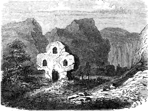 Felsenkirche von Hauazién. Nach Isenberg. Felsenkirche von Hauazién. Nach Isenberg.