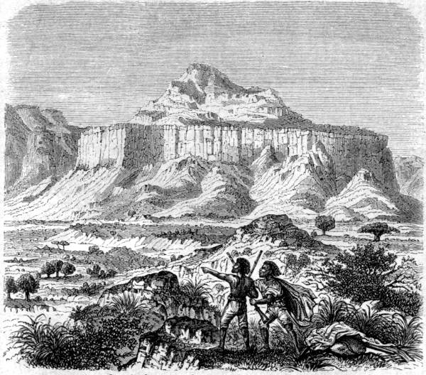 Amba Zion in Haramat. Originalzeichnung von Eduard Zander. Amba Zion in Haramat. Originalzeichnung von Eduard Zander.