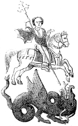 St. Georg (aus einem abessinischen Manuskripte). Nach Harris. St. Georg (aus einem abessinischen Manuskripte)