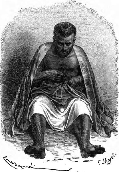 Ein schneidernder Abessinier in Gondar. Nach Lejean. Ein schneidernder Abessinier in Gondar. Nach Lejean.