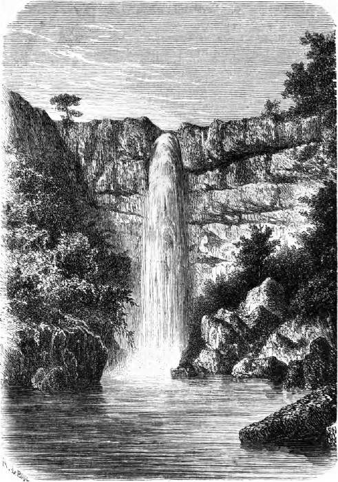 Wasserfall des Reb. Nach Lejean. Wasserfall des Reb. Nach Lejean.