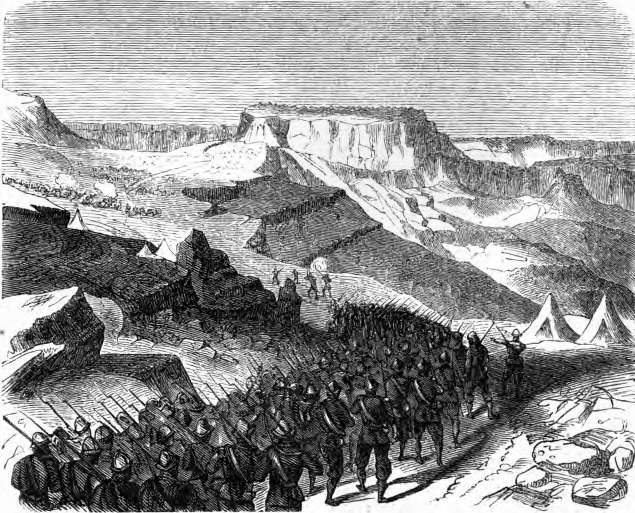 Vordringen der Engländer auf Magdala. Vordringen der Engländer auf Magdala.