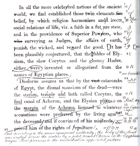 Image of a page with proofreading marks