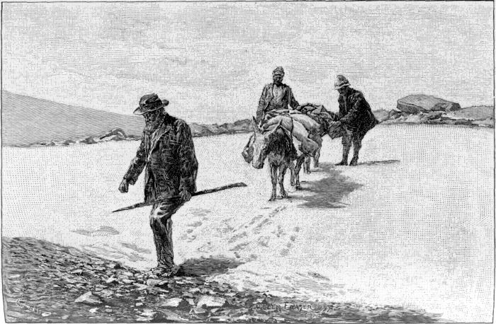 HELPING THE DONKEYS OVER A SNOW-FIELD. HELPING THE DONKEYS OVER A SNOW-FIELD.