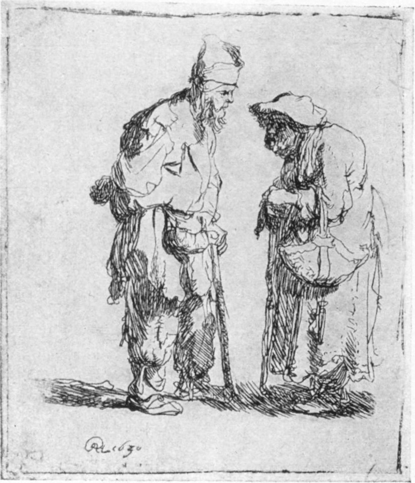 7, I. BEGGAR MAN AND BEGGAR WOMAN CONVERSING. 1630. B. 164 7, I. BEGGAR MAN AND BEGGAR WOMAN CONVERSING. 1630. B. 164