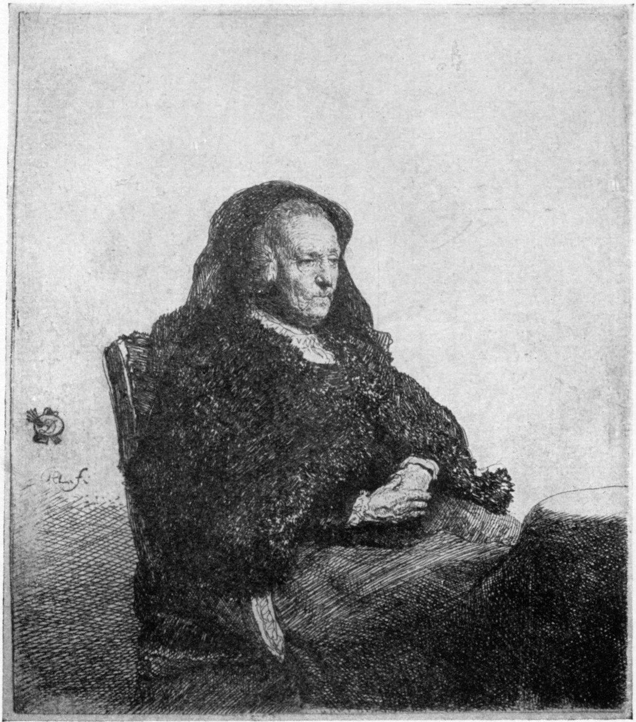 52, III. REMBRANDT'S MOTHER SEATED. (1631.) B. 343. 52, III. REMBRANDT'S MOTHER SEATED. (1631.) B. 343.