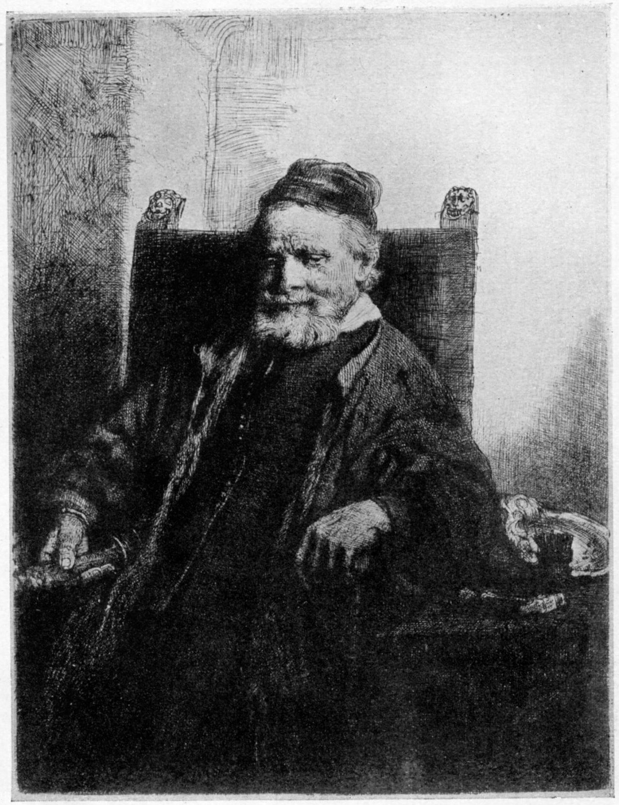 290, I. JAN LUTMA, THE ELDER, GOLDSMITH AND SCULPTOR. 1656. B. 276. First state, before the addition of a window in the background 290, I. JAN LUTMA, THE ELDER, GOLDSMITH AND SCULPTOR. 1656. B. 276. First state, before the addition of a window in the background