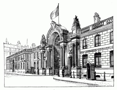 OFFICIAL RESIDENCE OF THE PRESIDENT. ENTRANCE TO THE PALAIS DE L'ÉLYSÉE FROM THE RUE DU FAUBOURG SAINT-HONORÉ. OFFICIAL RESIDENCE OF THE PRESIDENT. ENTRANCE TO THE PALAIS DE L'ÉLYSÉE FROM THE RUE DU FAUBOURG SAINT-HONORÉ.