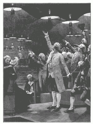 BIRTH OF EQUALITY: THE ASSEMBLÉE ON THE NIGHT OF AUGUST 4, 1789. Engraved by L. Ruffe, after the painting by A. Dawant. BIRTH OF EQUALITY: THE ASSEMBLÉE ON THE NIGHT OF AUGUST 4, 1789. Engraved by L. Ruffe, after the painting by A. Dawant.