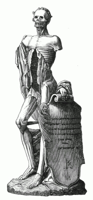 DEATH. Alabaster statuette, one mètre high, kept in the charniers of Saint-Innocent; uncovered on All-Saints'-day. DEATH. Alabaster statuette, one mètre high, kept in the charniers of Saint-Innocent; uncovered on All-Saints'-day.