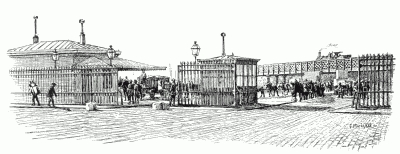 MUNICIPAL PARIS: POST OF THE OCTROI AT THE BARRIÈRE DE LA CHAPELLE SAINT-DENIS. After a drawing by G. Maréchal. MUNICIPAL PARIS: POST OF THE OCTROI AT THE BARRIÈRE DE LA CHAPELLE SAINT-DENIS. After a drawing by G. Maréchal.