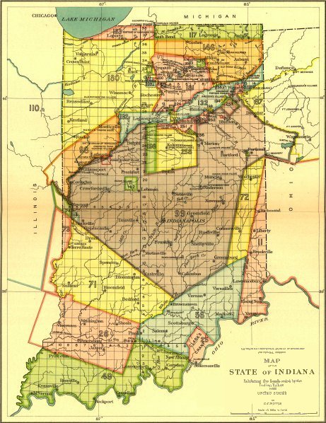Map of the State of Indiana Exhibiting the Lands Ceded by the Indian Tribes to the United States. Map of the State of Indiana Exhibiting the Lands Ceded by the Indian Tribes to the United States.