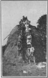 Girl Scout "Hayseeds" and the Stack They Made
