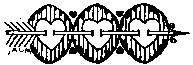 three hearts pierced with arrow