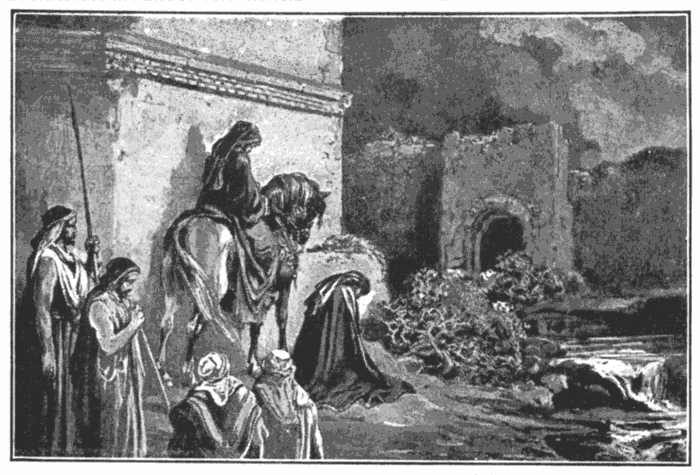 Nehemiah Viewing The Ruins Of Jerusalem. "And they said, Let us rise up and build." Neh. 2:18. Illustration.