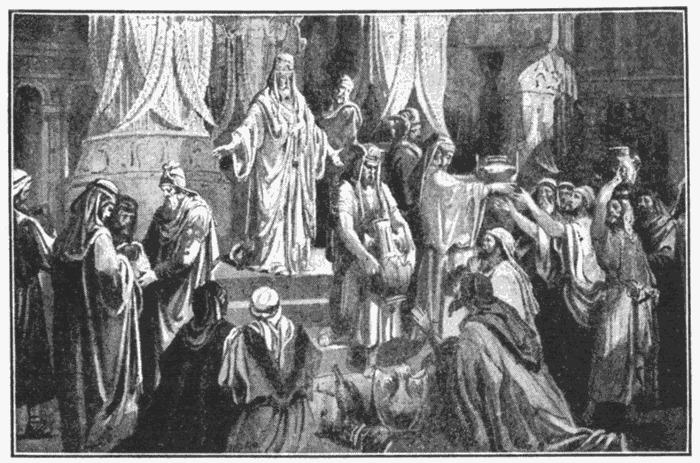 Artaxerxes Restoring The Vessels Of The Temple. "Unto two thousand and three hundred days; then shall the sanctuary be cleansed." Dan. 8:14. Illustration.