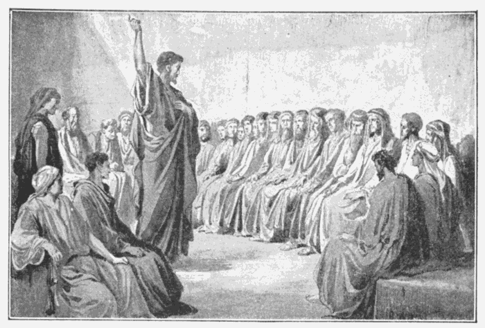 Paul Preaching To The Thessalonians. "This is the love of God, that we keep His commandments." 1 John 5:3. Illustration.