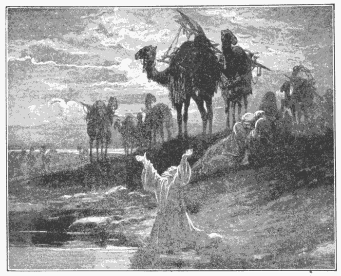 Jacob Wrestling In Prayer. "If we ask anything according to His will, He heareth us." 1 John 5:14. Illustration.