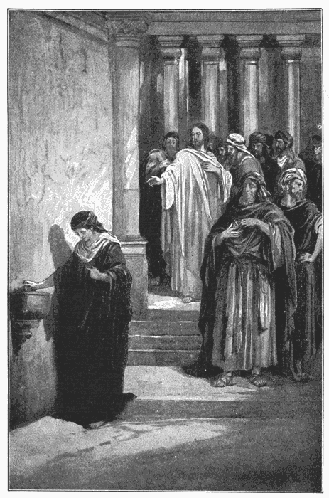 The Widow's Mites. "This poor widow hath cast in more than they all." Luke 21:3. Illustration.