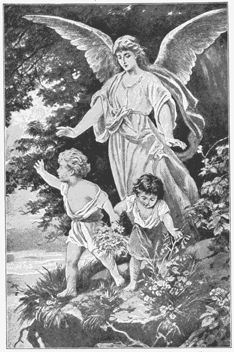 The Guardian Angel. "What maintains one vice would bring up two children."—Benjamin Franklin. Illustration.