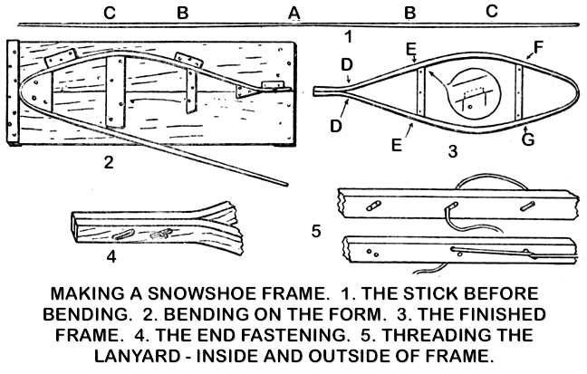 MAKING A SNOWSHOE FRAME.