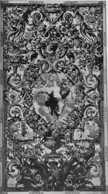 Large Embroidered Hanging. French, Early XVIII Century Subject, Spring: from a set representing the Four Seasons, in memory of Mrs. Thomas Lowry by Mrs. Gustav Schwyzer, Mrs. Percy Hagerman and Horace Lowry Large Embroidered Hanging. French, Early XVIII Century Subject, Spring: from a set representing the Four Seasons, in memory of Mrs. Thomas Lowry by Mrs. Gustav Schwyzer, Mrs. Percy Hagerman and Horace Lowry